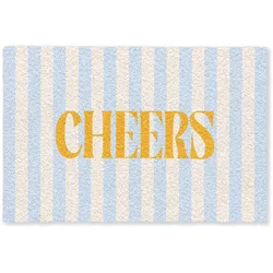 FUSSMATTE Orange – Blau – Streifen – Cheers 120x80 cm