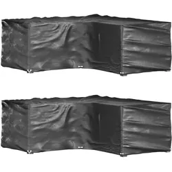 vidaXL Gartenmöbel-Abdeckungen in L-Form 2 Stk. 12 Ösen 185x185x70 cm