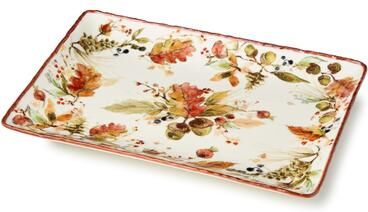 "Certified International Autumn Meadows Rectangular Platter 14in x 10in - 14"" L x 10"" W x 1.25"" H"