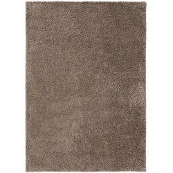 benuta Basic Waschbarer Hochflor Shaggyteppich Soho Taupe 160x230 cm - Hochflor Teppich für Wohnzimmer