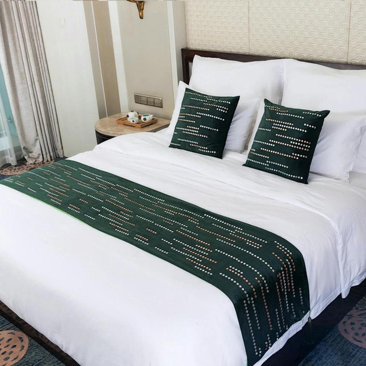 Merkloze Fluwelen Bedloper Shining Stars Sprei Runner voor Volwassenen