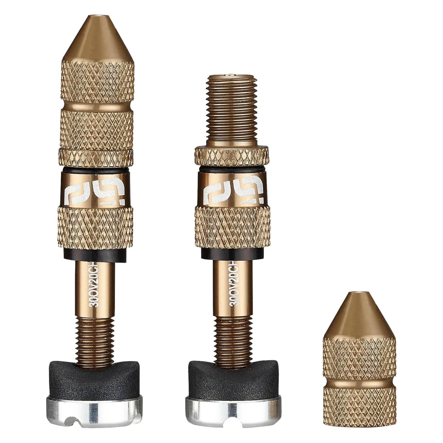 e*13 Quick Fill Tubeless Schrader Ventile, 16-24mm Felgentiefe, 2 Stk., bronze (TR2UNA-129)