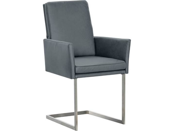 K+W Komfort & Wohnen Armlehnstuhl, stabiles Hochkantrohr, Untergestell in Edelstahloptik oder schwarz