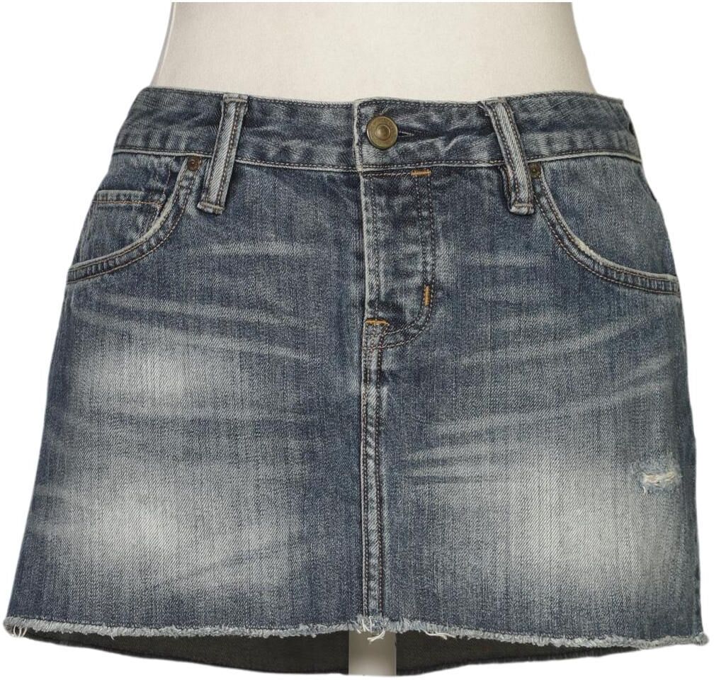 All Saints Damen Rock, Blau, Gr. W26, kein / Etikett - Second Hand