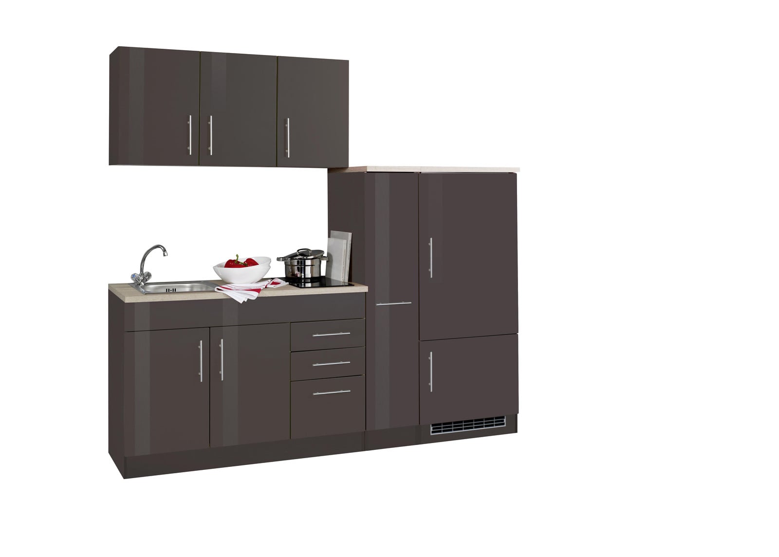 Held Möbel Complete Keuken Toronto 210 cm Grafiet Hoogglans