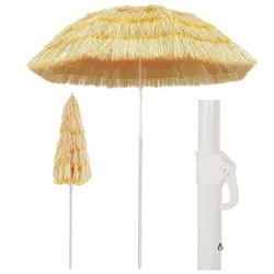 vidaXL Strandschirm Natur 180 cm Hawaii-Stil