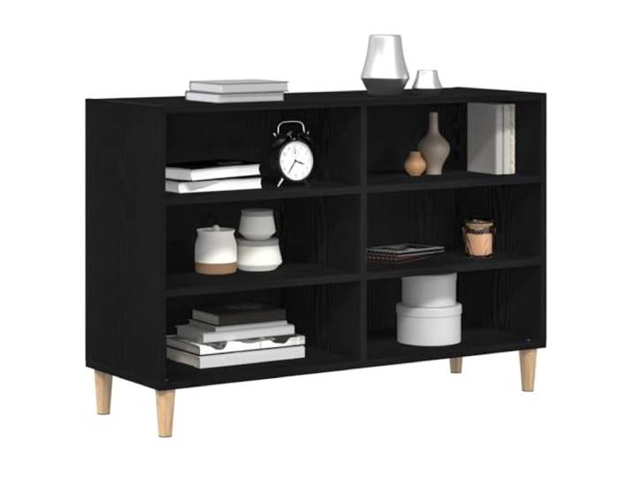 KTHLBRH Sideboard Eiche schwarz 103,5 x 35 x 70 cm Holz mehrschichtig 6 Einlegeböden, 120 kg Kapazität, modernes Design, pflegeleicht