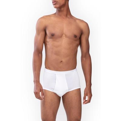 Slip MEY "Noblesse", Herren, Gr. XL, weiß, Feinripp, Obermaterial: 100% Baumwolle, unifarben, körpernah, Unterhosen Slip, mit Eingriff, natürliches Tragegefühl