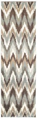 Style Haven Chevron Plush Microfiber Grey/Brown Area Rug