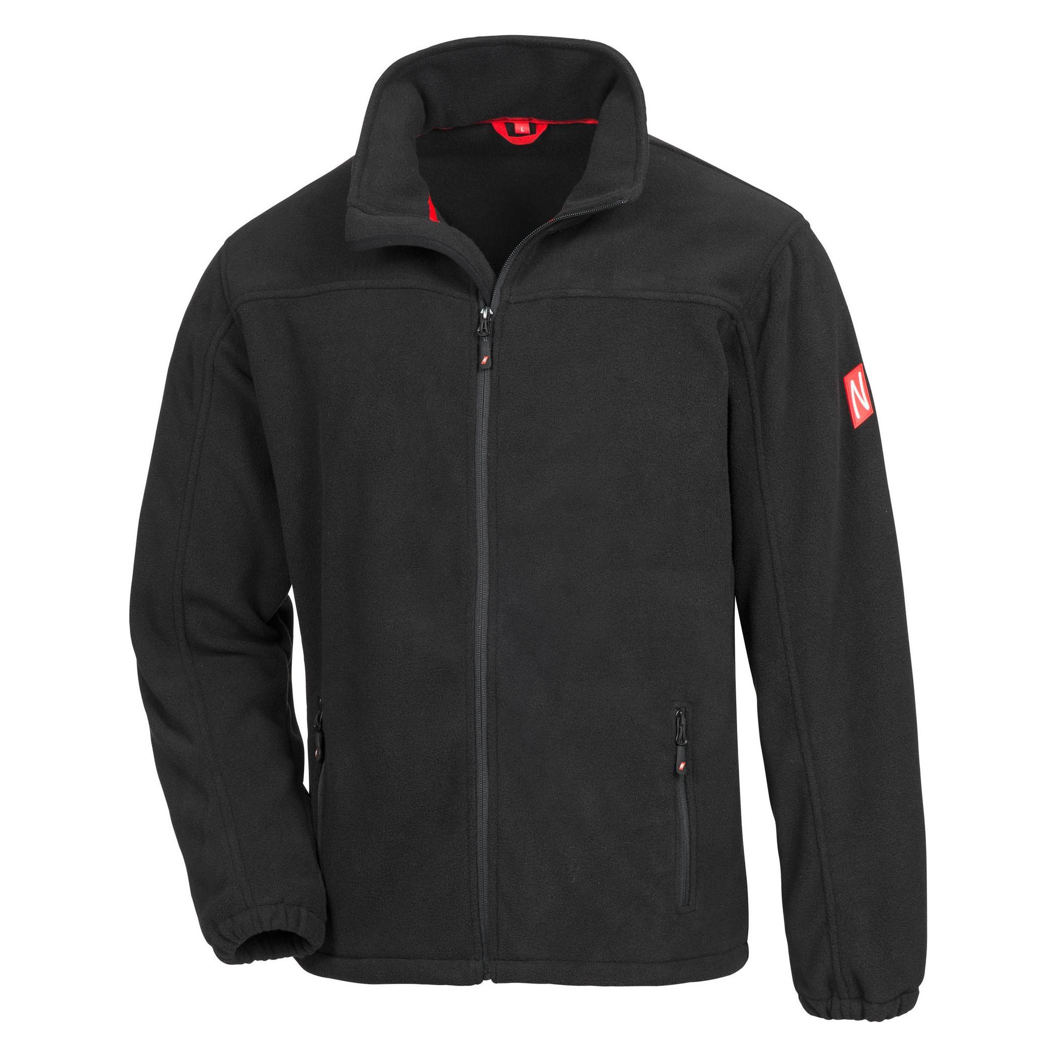 Nitras MOTION TEX PLUS, Fleece-Jacke, schwarz, 300 g/qm, hoher Tragekomfort dank besonders weichem u (XXL) (7040-2XL)