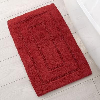 Kassatex Inc Kassa Design Rectangle Bath Rug, 32 x 20, Garnet