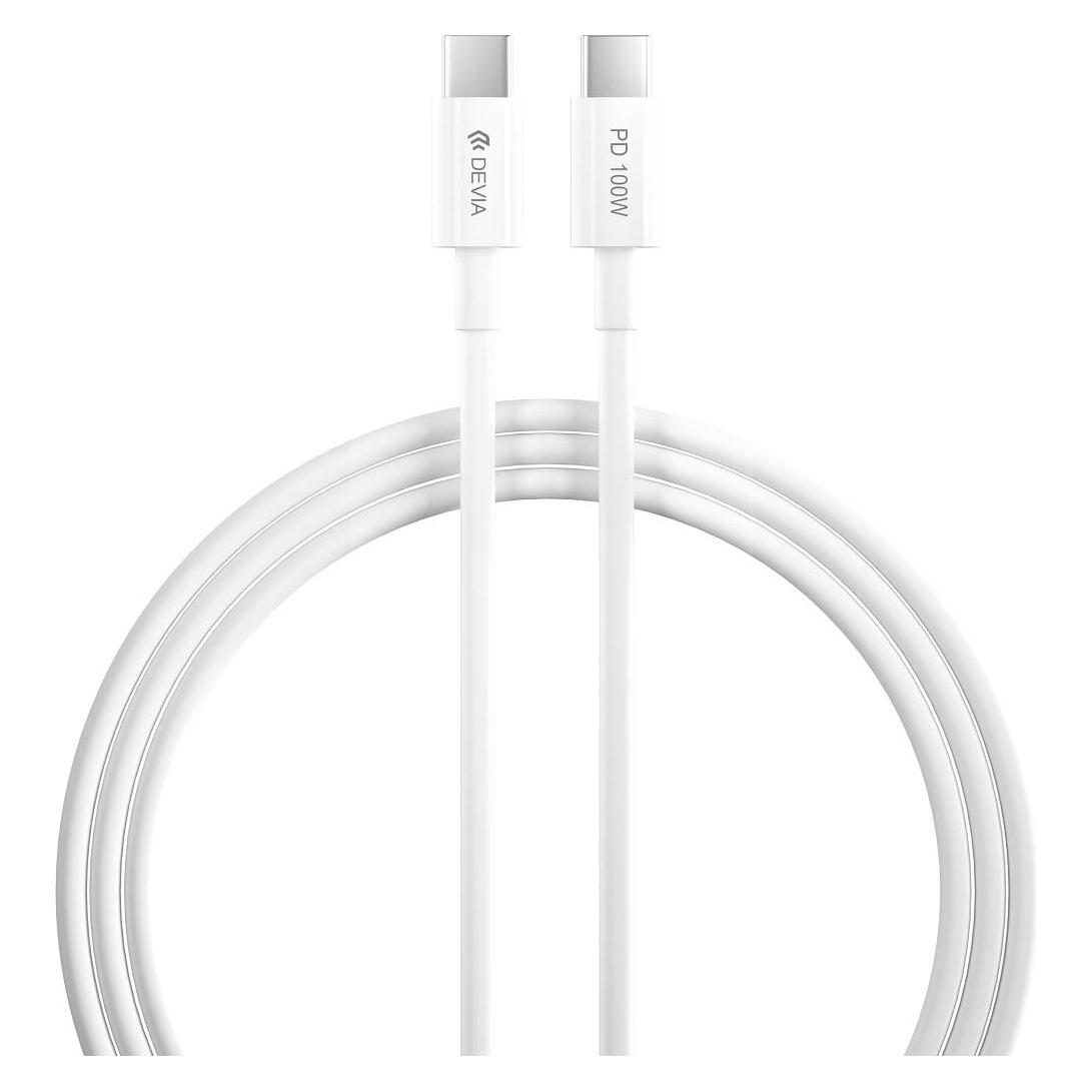 Devia Kabel Smart PD USB-C - USB-C 1,5 m 5A weiss (1.50 m, 100 W) (EC317)