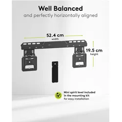 Goobay Ultraslim TV-Wandhalterung FIXED L (Wand, 75 kg, 32" - 75"), TV Wandhalterung, Schwarz