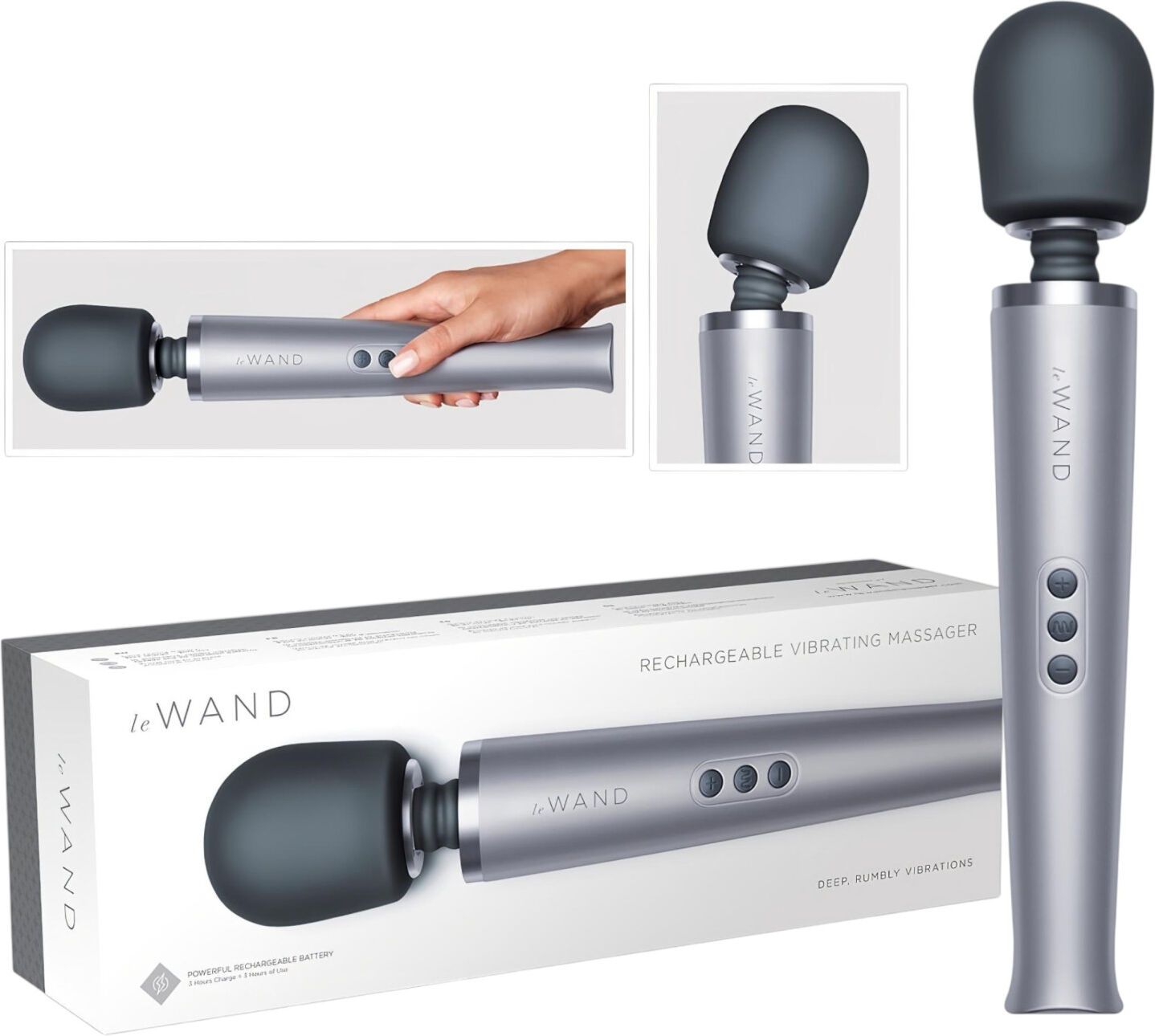 Le Wand - Trådløs Massagevibrator - Sølv