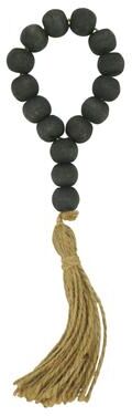 Saro Lifestyle Tassel Napkin Rings With Wood Bead Design (Set of 4)