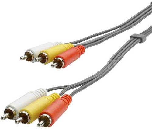 SpeaKa Professional Composite Cinch AV Anschlusskabel [3x Cinch-Stecker - 3x Cinch-Stecker] 3m Schwarz