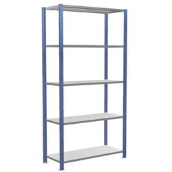 SCHULTE Lagertechnik Fachbodenregal 130x200 cm »MULTIplus150« 40 cm Tiefe 5 Böden Grundregal (alleine blau, 113.6x200x43.6 cm