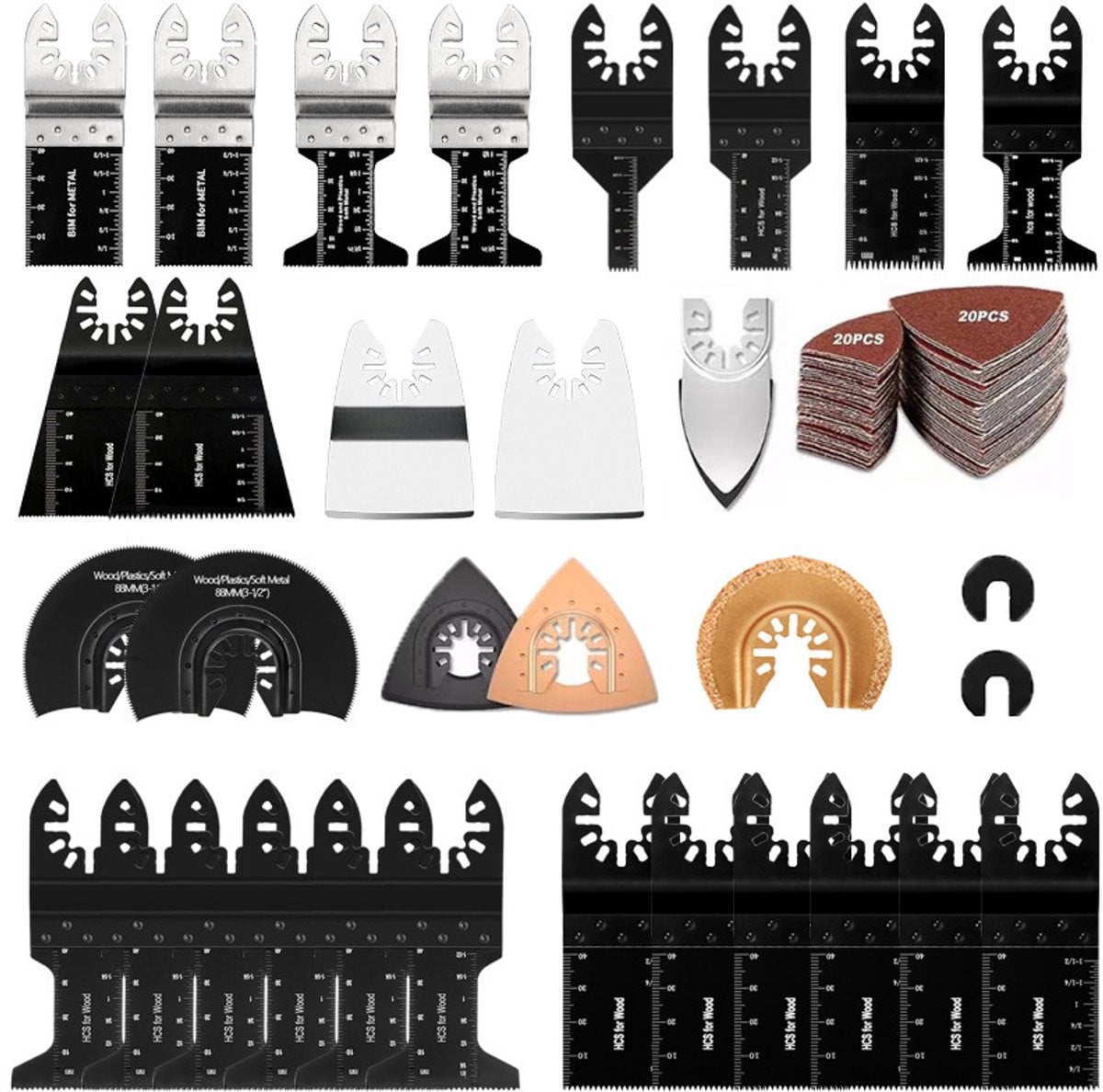 72-delige professionele accessoire set voor reciprozaag voor hout, metaal en kunststof, geschikt voor Fein Multimaster, Dremel, Bosch, Makita en Dewalt