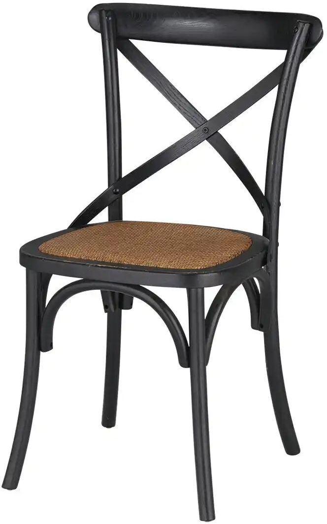 Höffner Rattan-Bistrostuhl in Antikoptik Xabi ¦ schwarz ¦ Maße (cm): B: 50 H: 88 T: 55.0