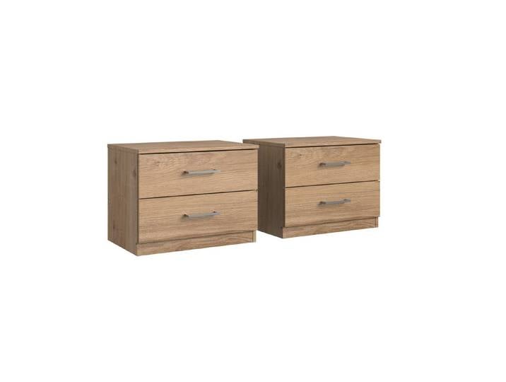 freiraum Nachtschrank Anna (2er-Set) (2er-Set) in PLANKENEICHE NACHBILDUNG - 52x40x38cm (BxHxT)