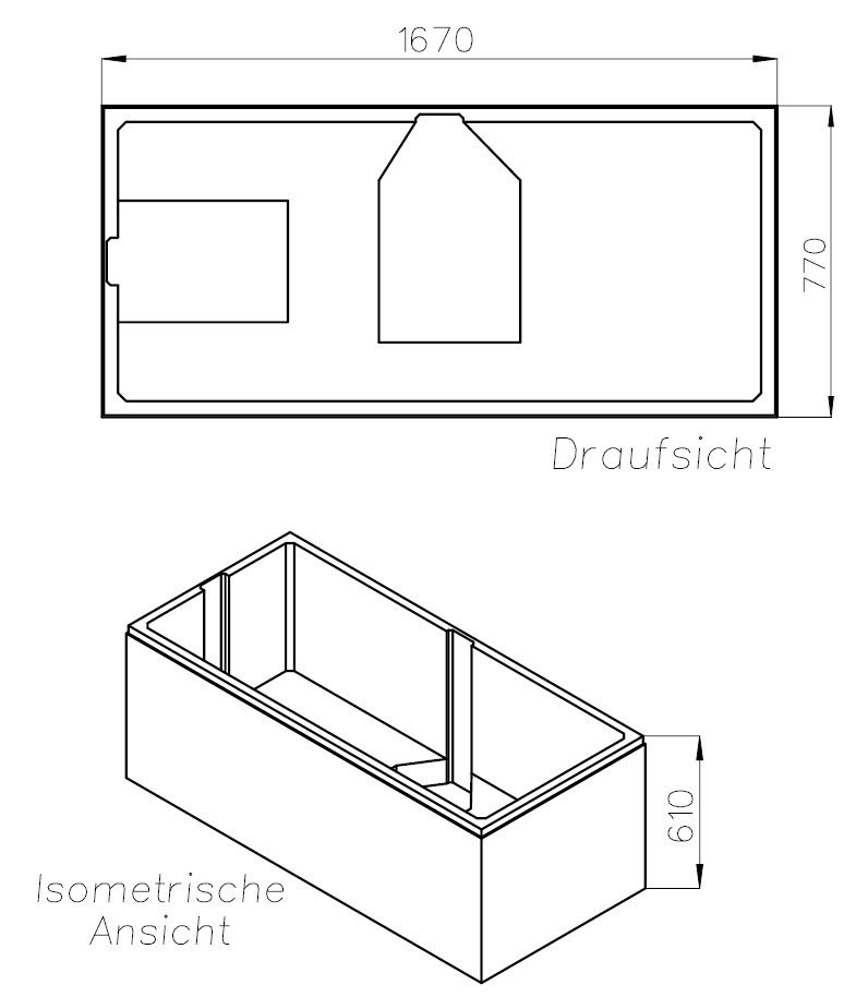 Neuesbad Wannenträger für Kaldewei NUIO DUO 170x80 SW 11256