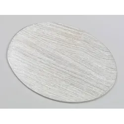 Kerzenteller Flachteller Oval Alu gebürstet silber 20,5 x 14 cm für Ovalkerzen, Ellipsenkerzen