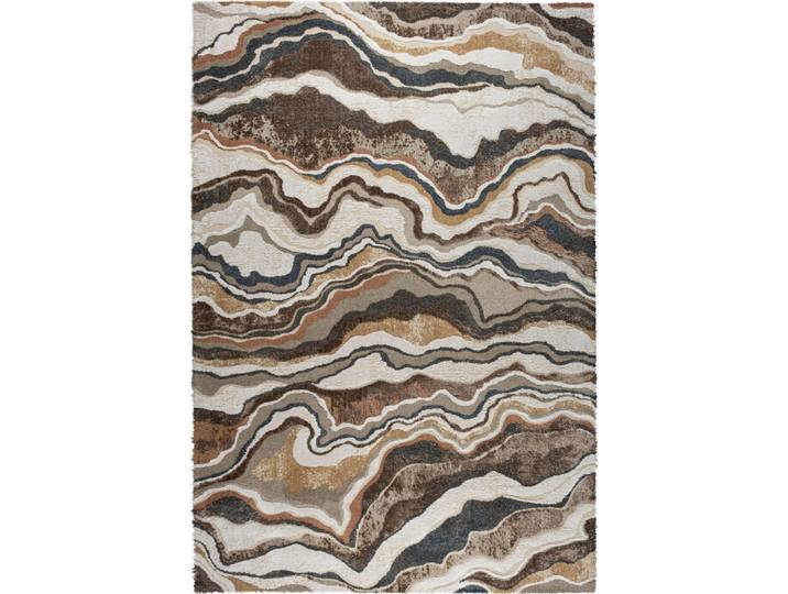 Novel Webteppich Linea, Braun, Creme, Rostfarben, 240x340 cm, für Fußbodenheizung geeignet, Teppiche und Böden, Teppiche, Moderne Teppiche