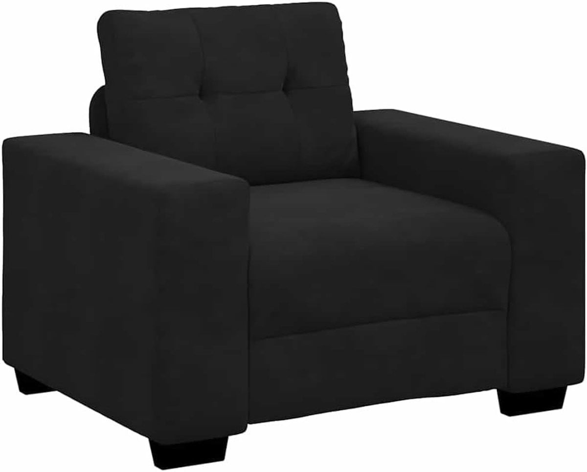 Comfortabele fauteuil met zachte fluwelen bekleding - Zwart