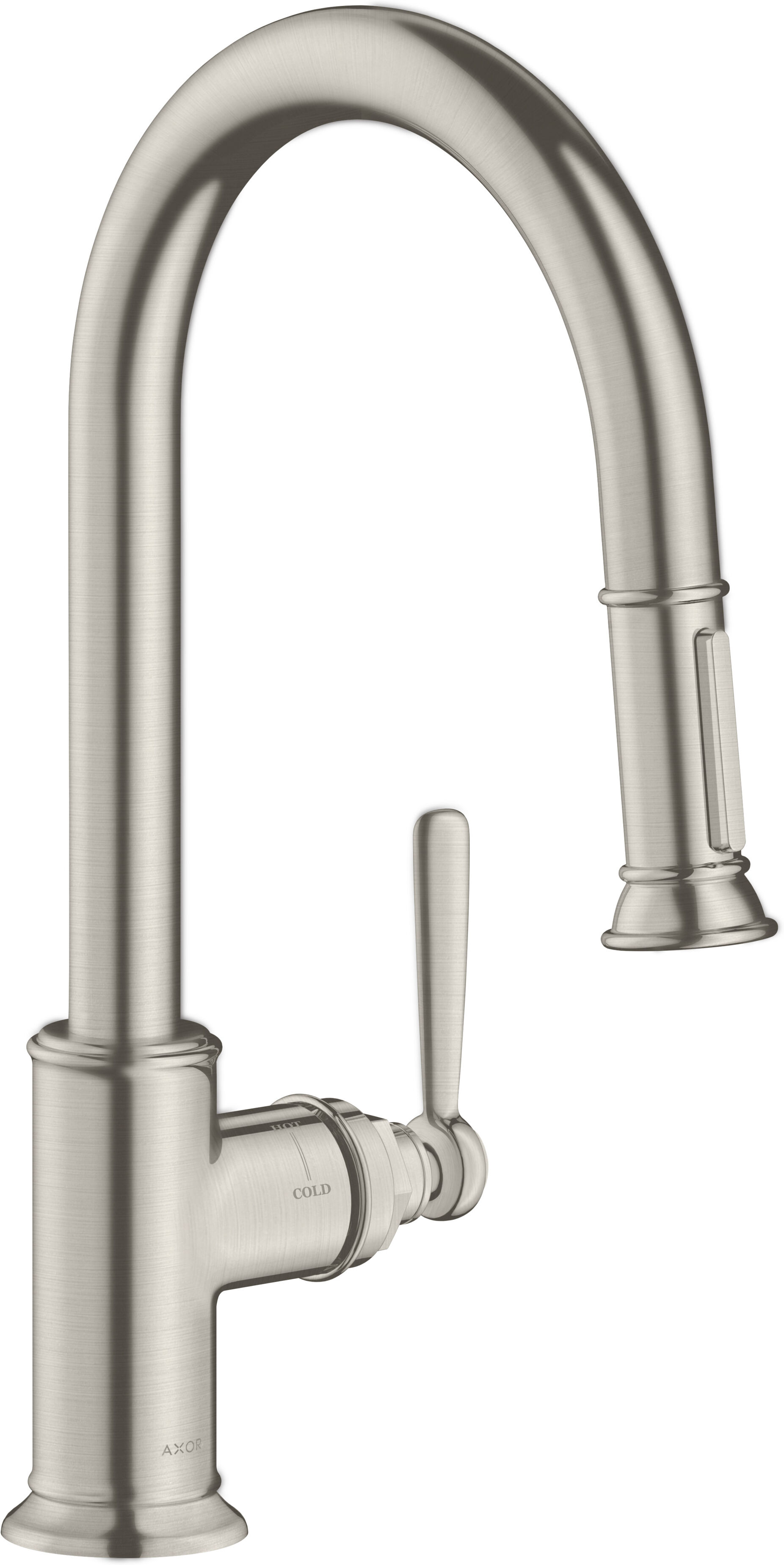 Hansgrohe Axor Montreux robinet de cuisine 16581800 Inox optique, douchette extensible, pivotante