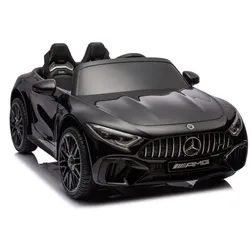 ES-Toys Elektro Kinderauto Mercedes SL63 AMG EVA-Reifen Stoßdämpfer lizenziert schwarz