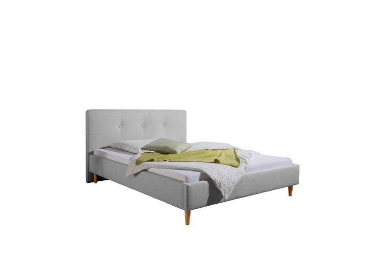 Livetastic Polsterbett Slade, Hellgrau, Holz, Buche, massiv, 140x200 cm, Made in Germany, für Lattenrost geeignet, Schlafzimmer, Betten, Polsterbetten