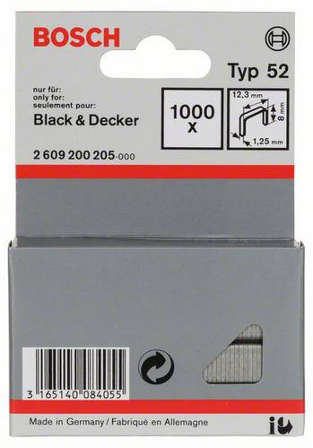 Bosch Accessories 2609200205 Flachdrahtklammern Typ 52 1000 St. Abmessungen (L x B) 8mm x 12.3mm
