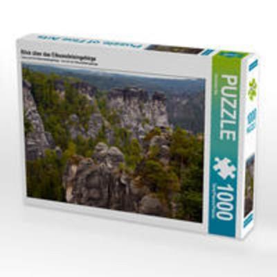 CALVENDO Puzzle Blick über das Elbsandsteingebirge 1000 Teile Lege-Größe 64 x 48 cm Foto-Puzzle Bild von Veronika Rix