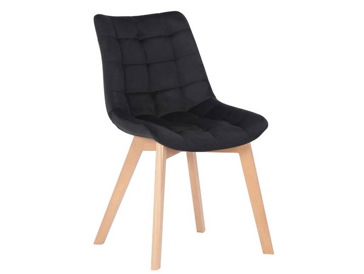 CLP Stuhl Samt Schwarz, Holz, 46x82x61 cm, Esszimmer, Stuhl