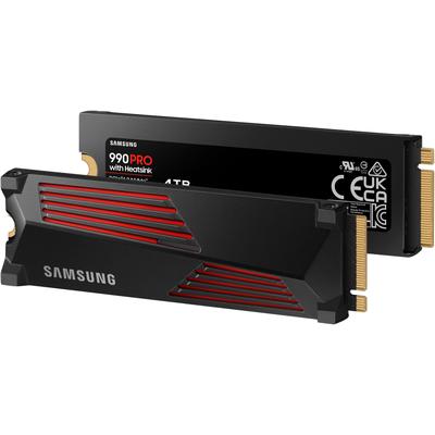SAMSUNG interne SSD "990 PRO Heatsink", schwarz, 4000 GB, Schreibgeschwindigkeitmaximal 6900 MB/s Lesegeschwindigkeitmaximal 7450 MB/s, Festplatten