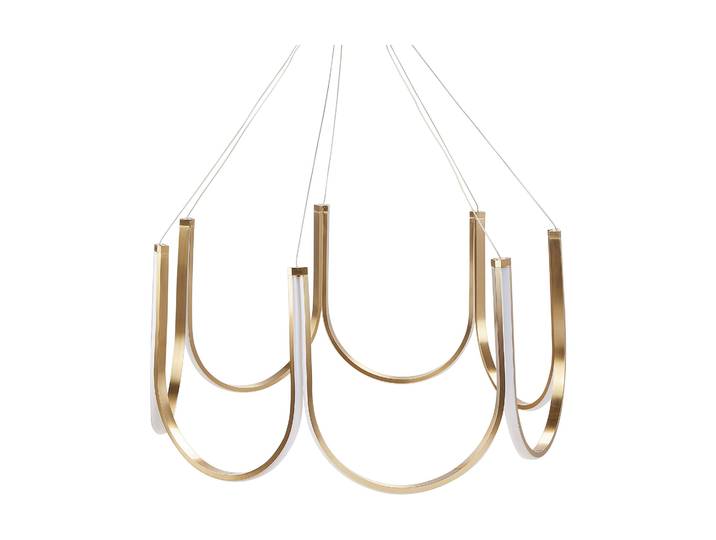 BELIANI Kronleuchter Gold Aluminium Pendelleuchte mit LED-Beleuchtung Moderner Stil