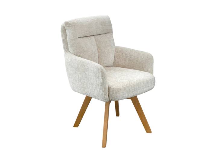 360° Drehbarer Designstuhl „Big Nevis II“ Chenille Light Beige Invicta Interiors