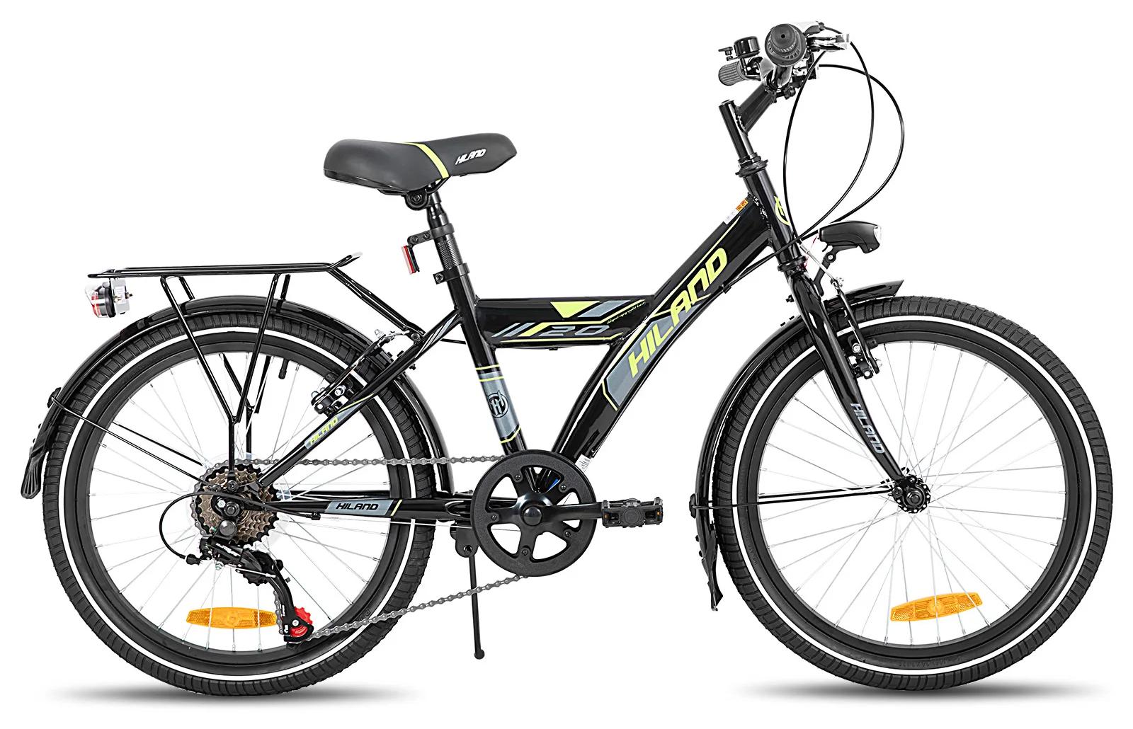 Kinder Mountainbike 50 cm - Jugendfahrrad MTB - 6 Gänge - Stahlrahmen - Doppelte V-Bremse - Für Kinder 6-10 Jahre - Schwarz