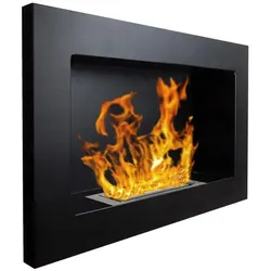 Divina Fire Wand- oder Einbau-Bioethanolkamin Pisa Nero L 65 x T 12 x H 40