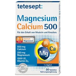 Tetesept Magnesium+calcium 500 Tabletten 30 St