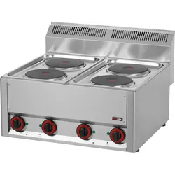 A&S polarny Gastro Elektroherd 4-Platten Tischgerät 8 kw 660x600x290mm Edelstahl 50-300°C
