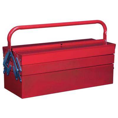 Toolland Werkzeugkasten, Metall, Bodenfach, 4 seitliche Staufächer, Rot, 530 x 200 x 200 mm