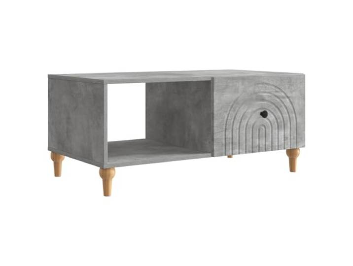 HGFDVCMR Couchtisch Betongrau 90x50x40 cm Holzwerkstoff mit 2 Fächern Moderner Wohnzimmertisch in Beton-Optik mit zwei geräumigen Ablagefächern für Bücher, Zeitschriften und Dekoration.