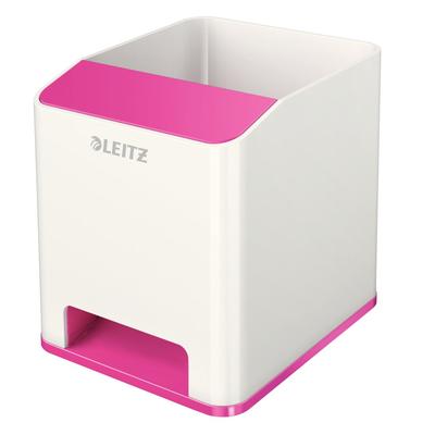 Leitz WOW Sound Stiftehalter Duo Colour Weiß, Pink 9 x 10 x 10,1 cm