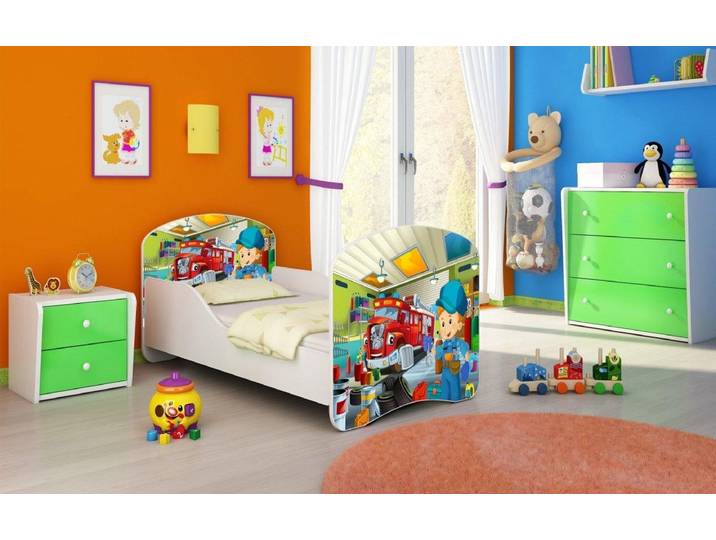 Kinderbett Milena mit verschiedenen Mustern - 140x70 - Mechanic - Luxusbetten24