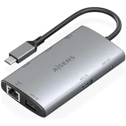 Aisens ASUC-7P049-GR (USB-C, 7 Ports), Dockingstation + USB Hub, Grau
