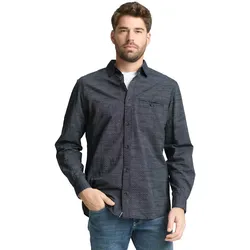Tom Tailor Herren Langarm Hemd STRUCTURED SHIRT - Regular Fit - 1049578-39537 Blue Petrol structure - XXL