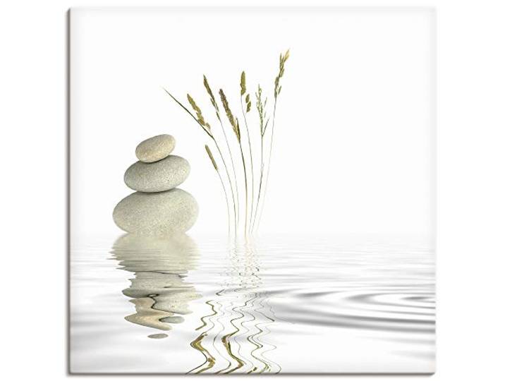 ARTLAND Wanddeko Leinwand Bilder Wandbild 40x40 cm Zen Asien Asiatisch Wellness Spa Entspannung Natur Steine See T5VB