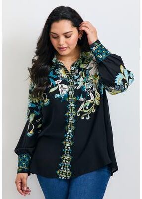 Plus Size Women's La Luna Button Down Shirt by Avenue in La,la,la Lunar (Size 30/32)