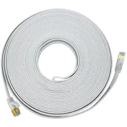Vago-Tools CAT7 Patchkabel Netzwerkkabel weiß 10m flach